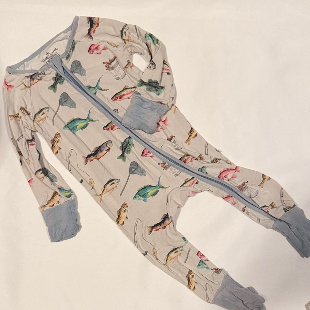 Caden Lane Fish Print Footie Pajama